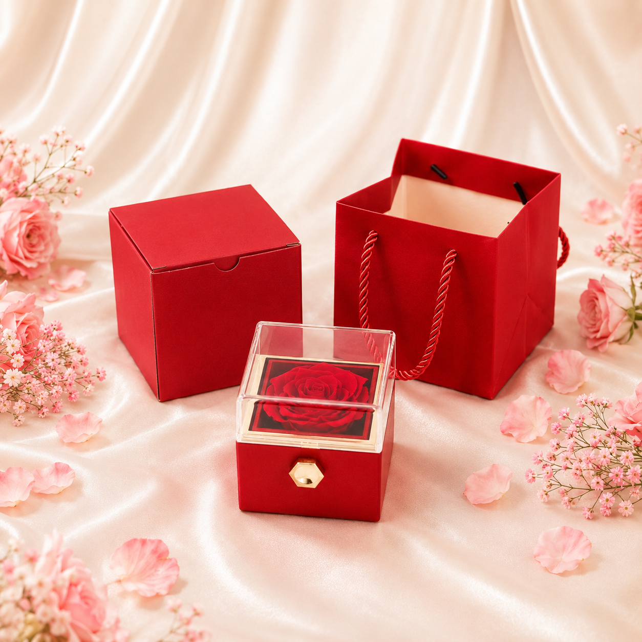 Le Secret de la Rose – Coffret Rotatif & Collier