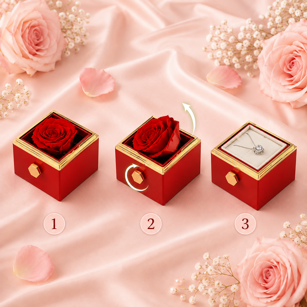 Le Secret de la Rose – Coffret Rotatif & Collier