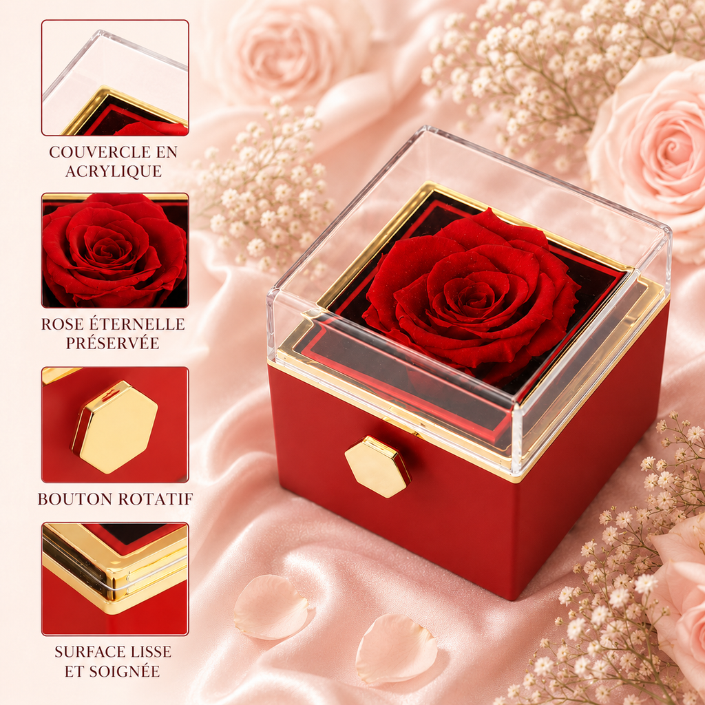 Le Secret de la Rose – Coffret Rotatif & Collier