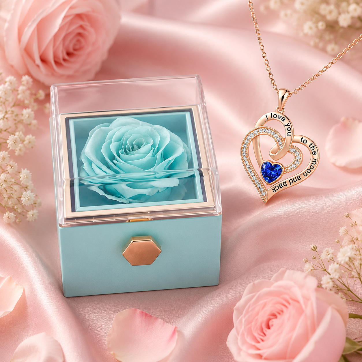 Le Secret de la Rose – Coffret Rotatif & Collier