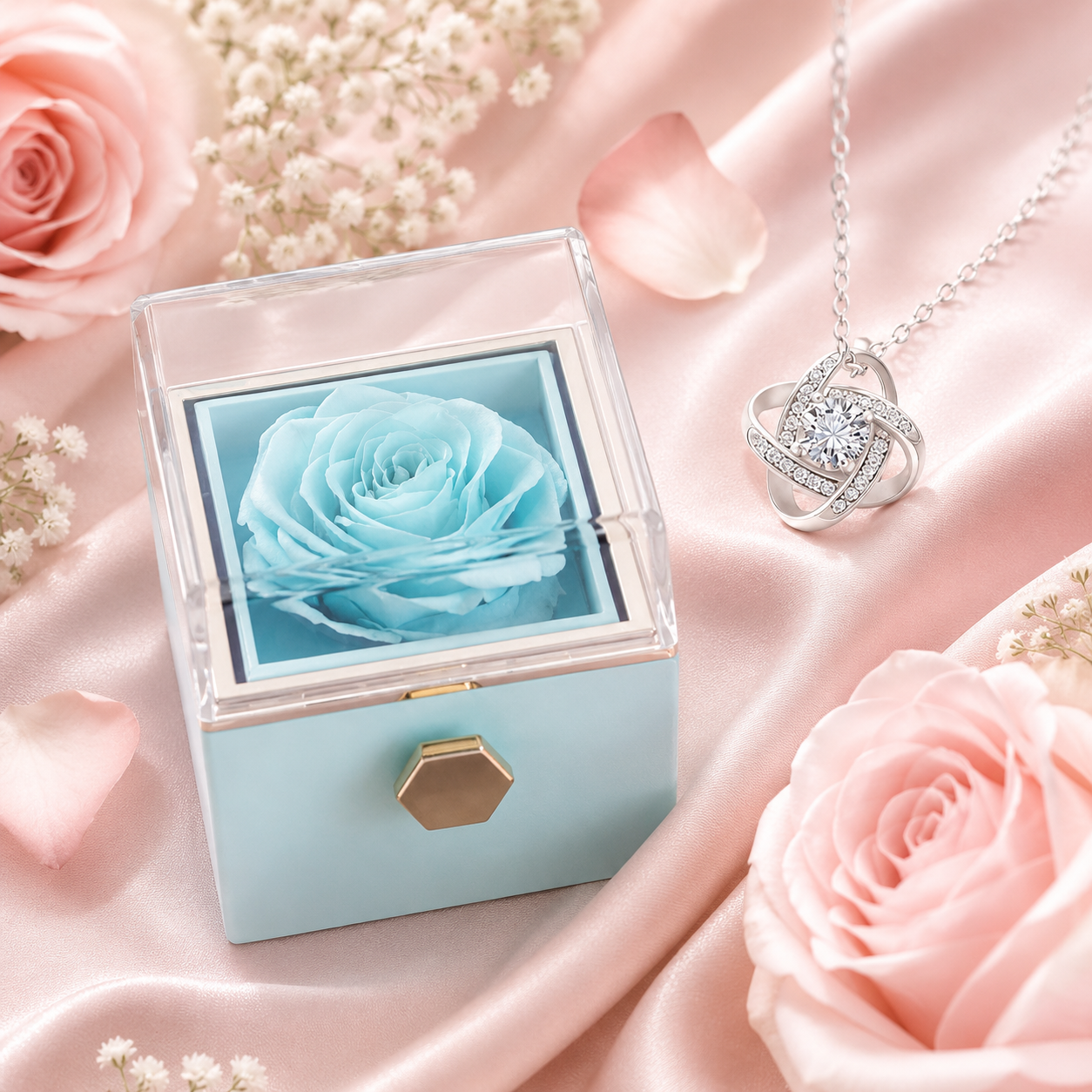 Le Secret de la Rose – Coffret Rotatif & Collier