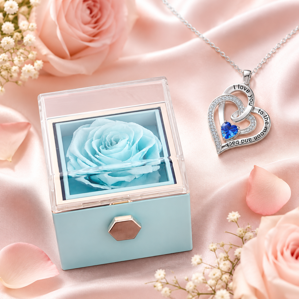 Le Secret de la Rose – Coffret Rotatif & Collier