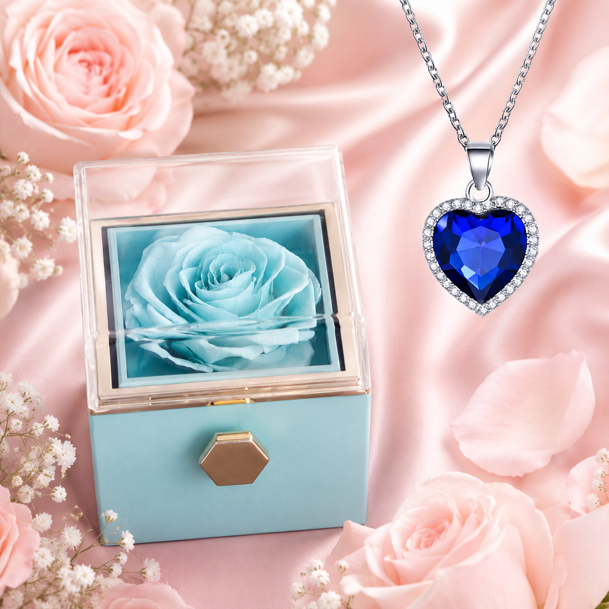 Le Secret de la Rose – Coffret Rotatif & Collier