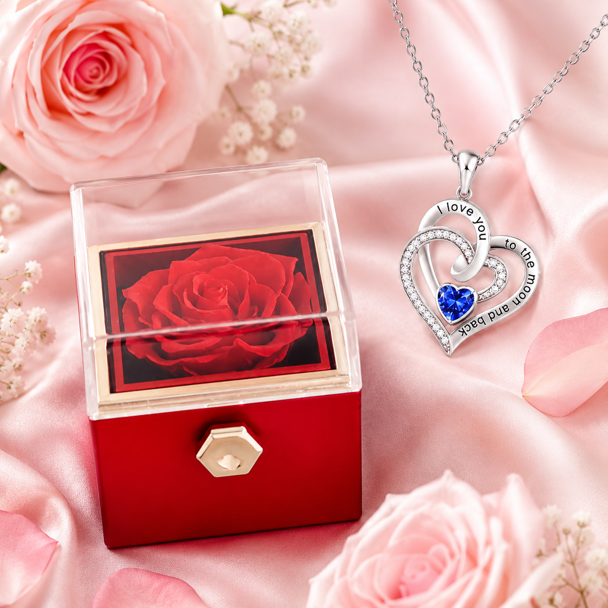 Le Secret de la Rose – Coffret Rotatif & Collier