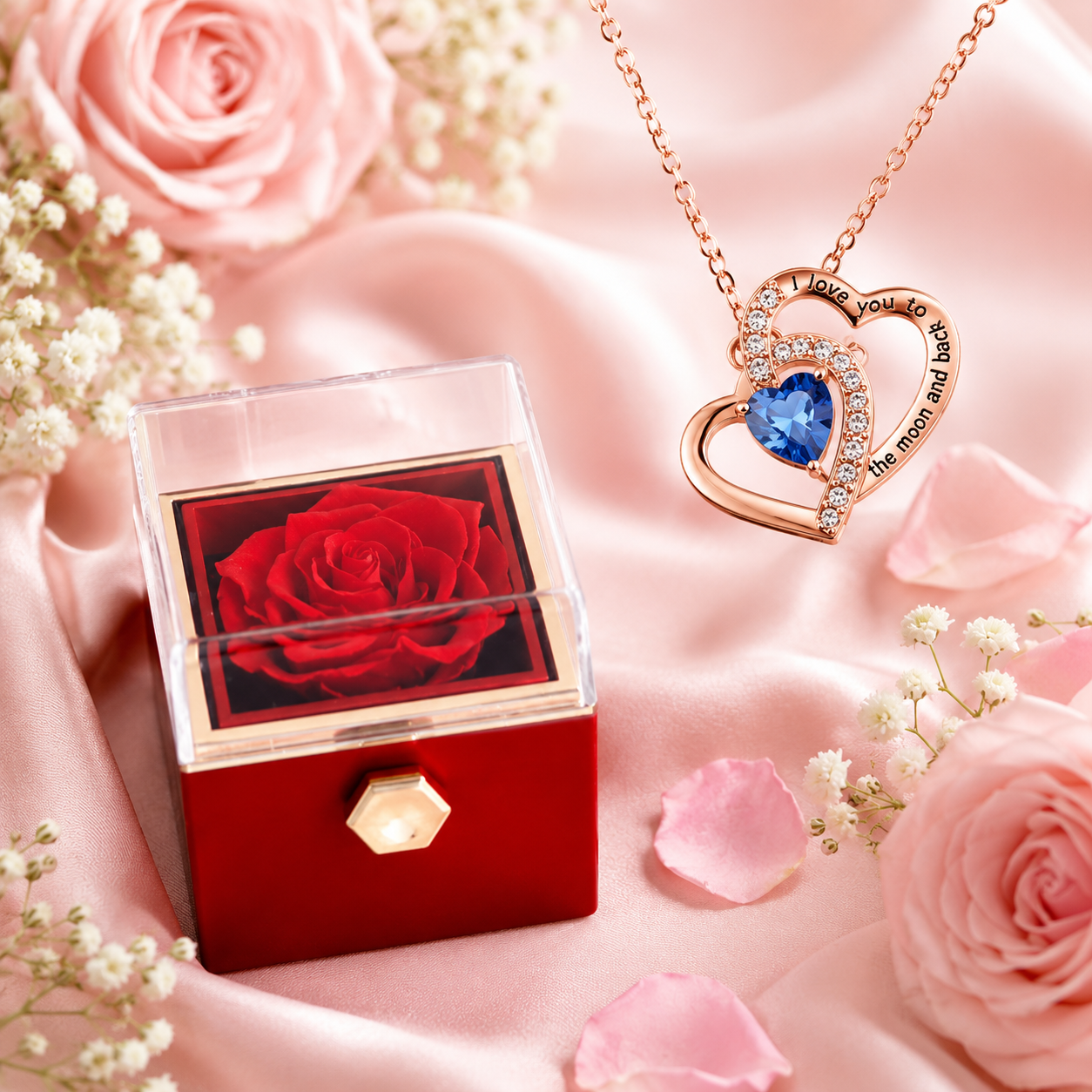 Le Secret de la Rose – Coffret Rotatif & Collier