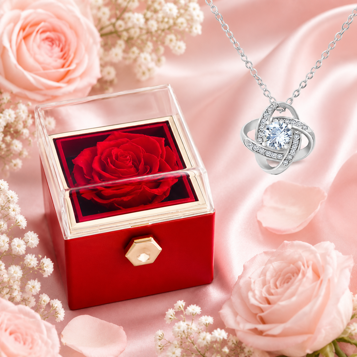 Le Secret de la Rose – Coffret Rotatif & Collier