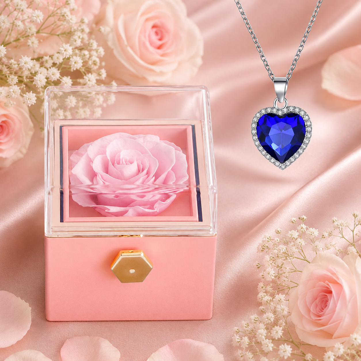 Le Secret de la Rose – Coffret Rotatif & Collier