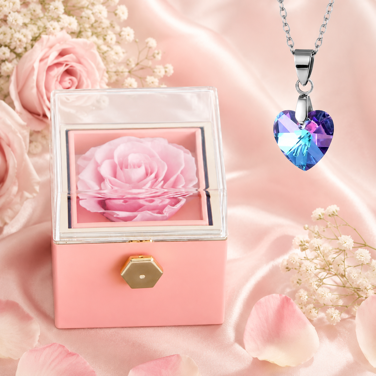 Le Secret de la Rose – Coffret Rotatif & Collier