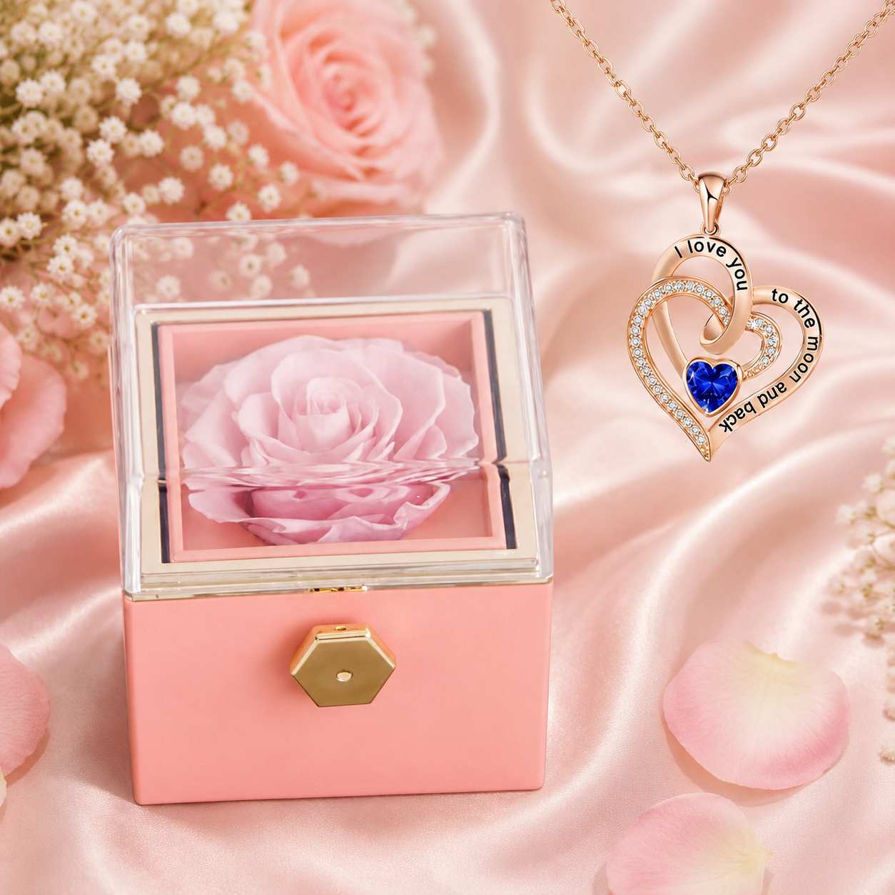 Le Secret de la Rose – Coffret Rotatif & Collier
