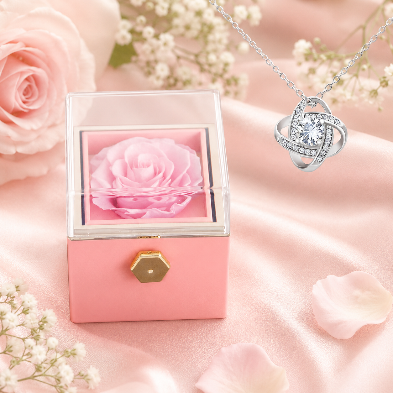 Le Secret de la Rose – Coffret Rotatif & Collier