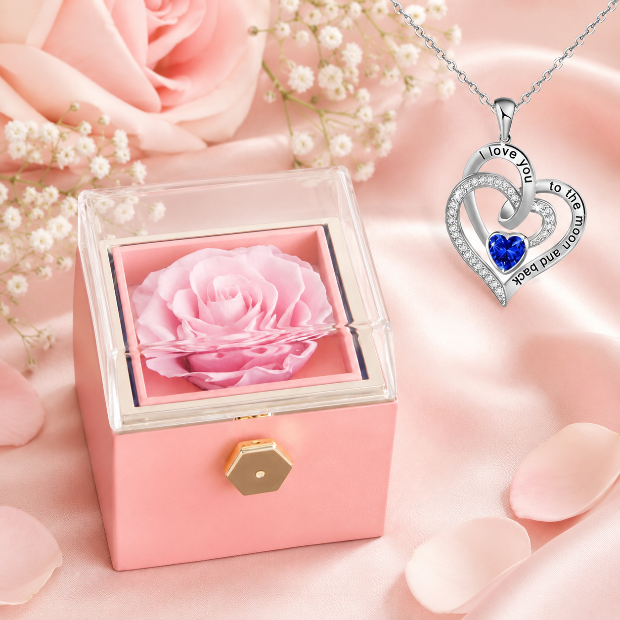 Le Secret de la Rose – Coffret Rotatif & Collier