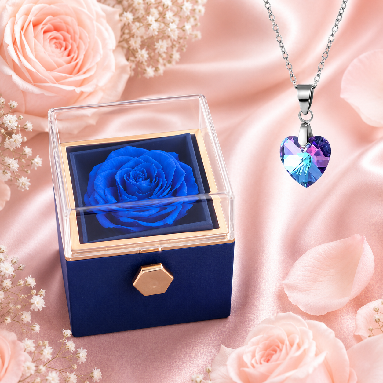 Le Secret de la Rose – Coffret Rotatif & Collier