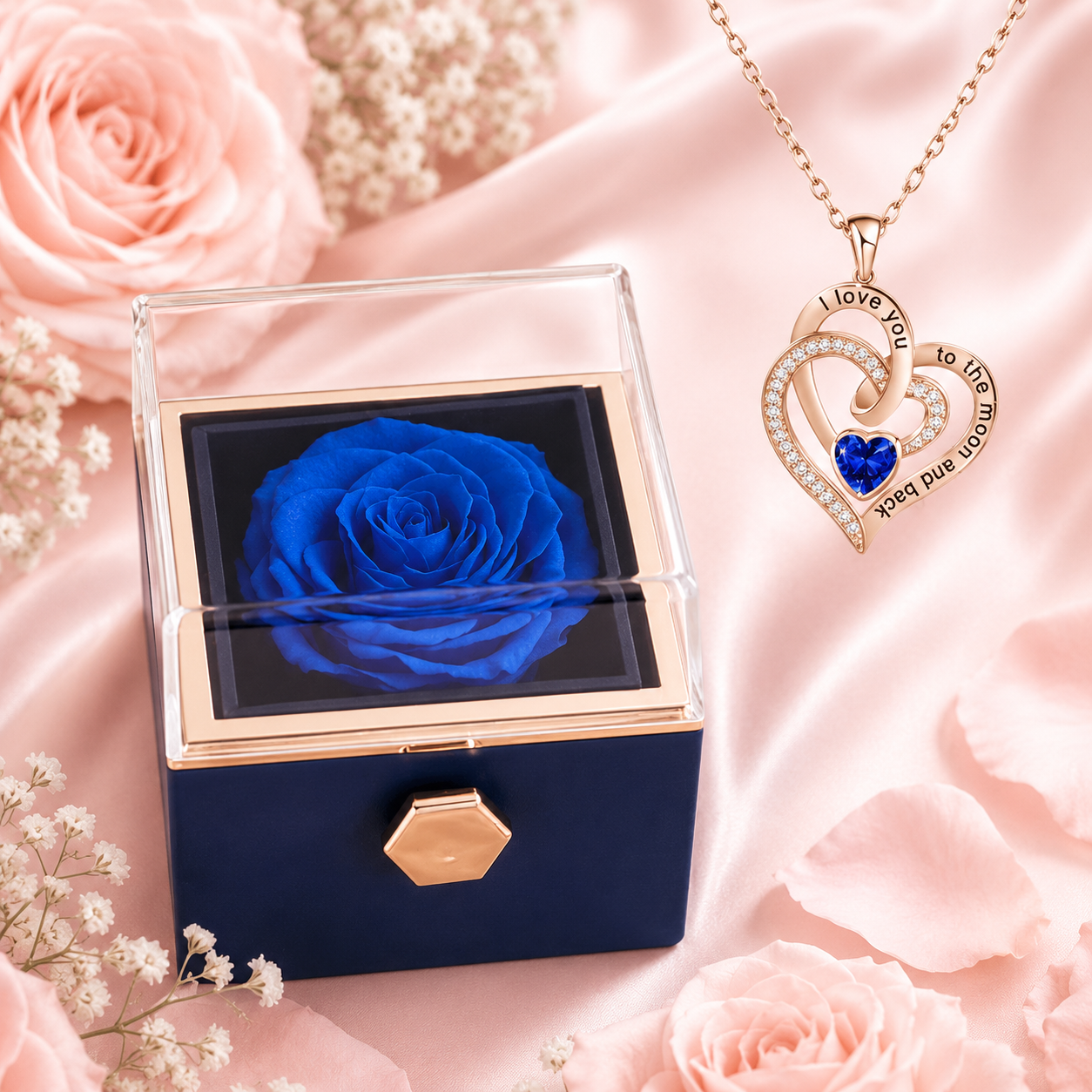 Le Secret de la Rose – Coffret Rotatif & Collier