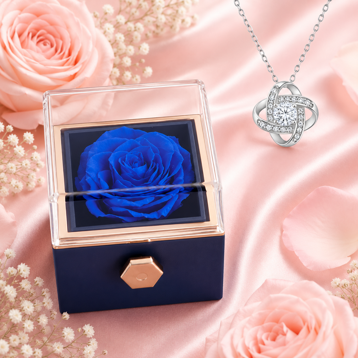 Le Secret de la Rose – Coffret Rotatif & Collier